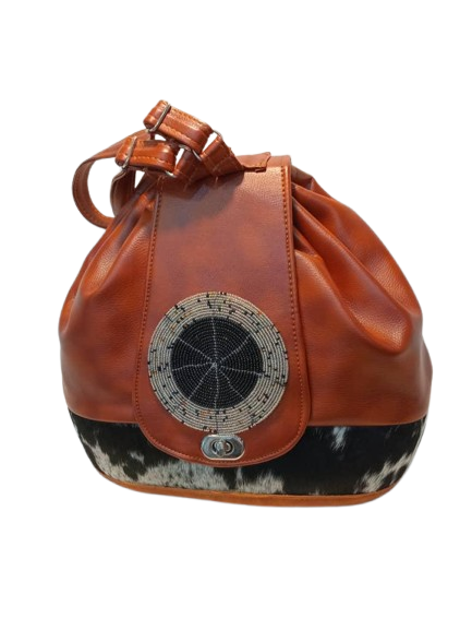 Stylish genuine leather cowhide backpack