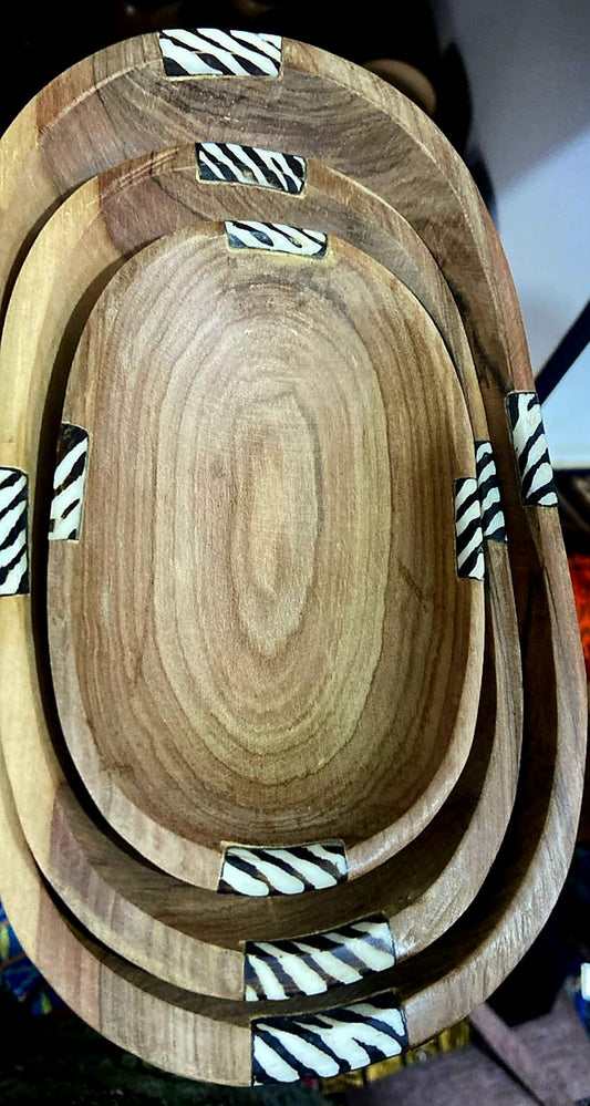 3pc set of wooden bowls