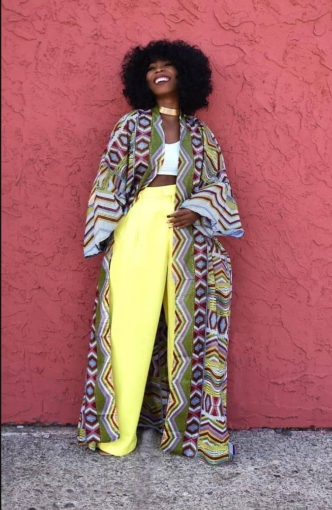 African print Kimono