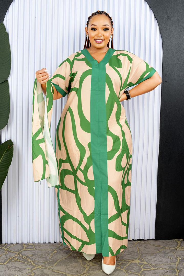 Freestyle dress with head wrap