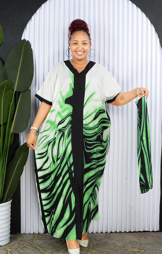 Freestyle dress with head wrap