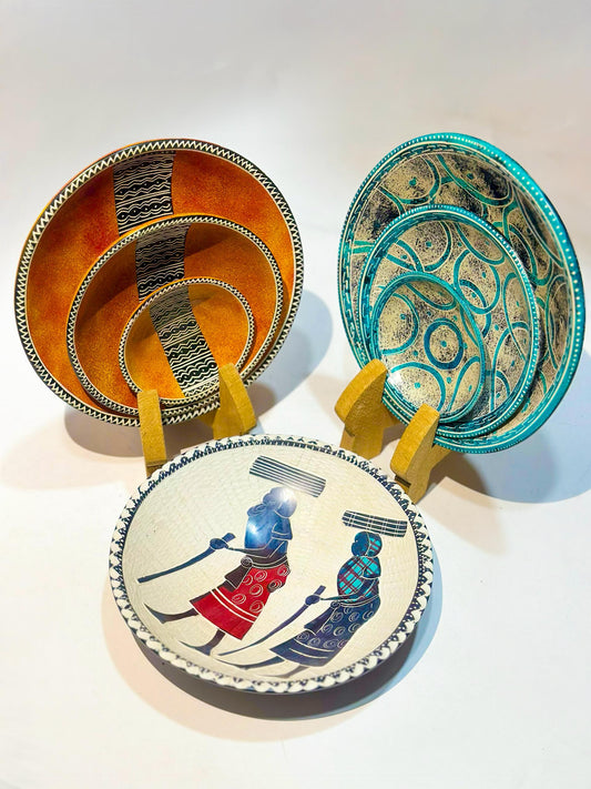 3pcs set Orange stone plates