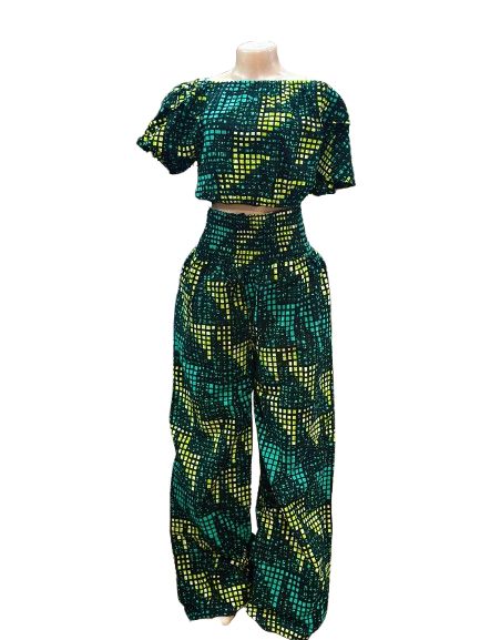 2pc crop top and pants set