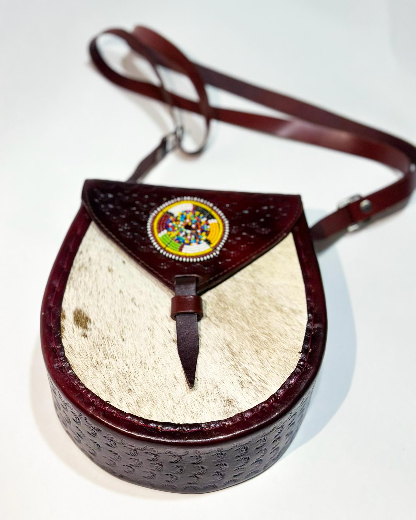 Leather & Cow hide strap bag