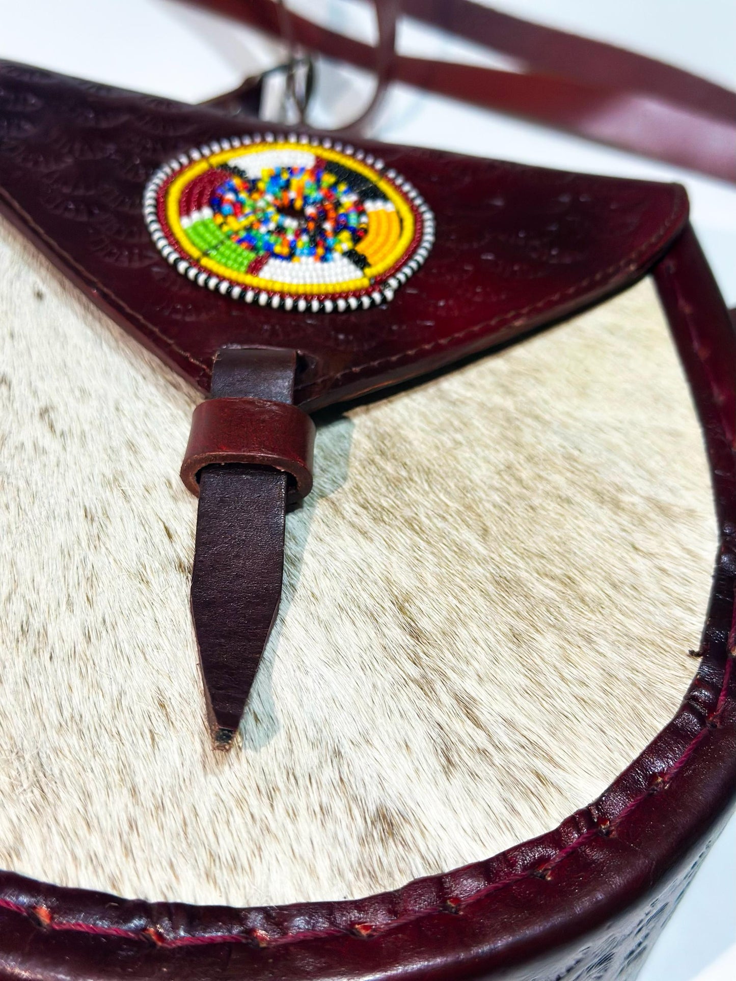 Leather & Cow hide strap bag