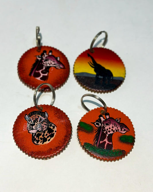 Round leather key rings