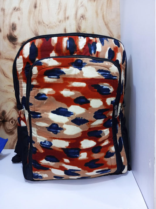 African print back packs