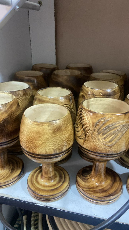 Wooden wine glasses