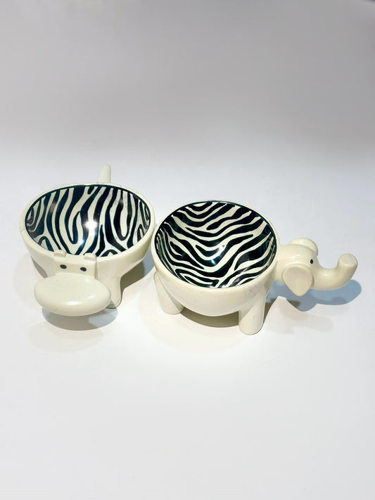 Zebra print bowls