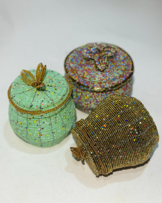 Beaded jewellery box